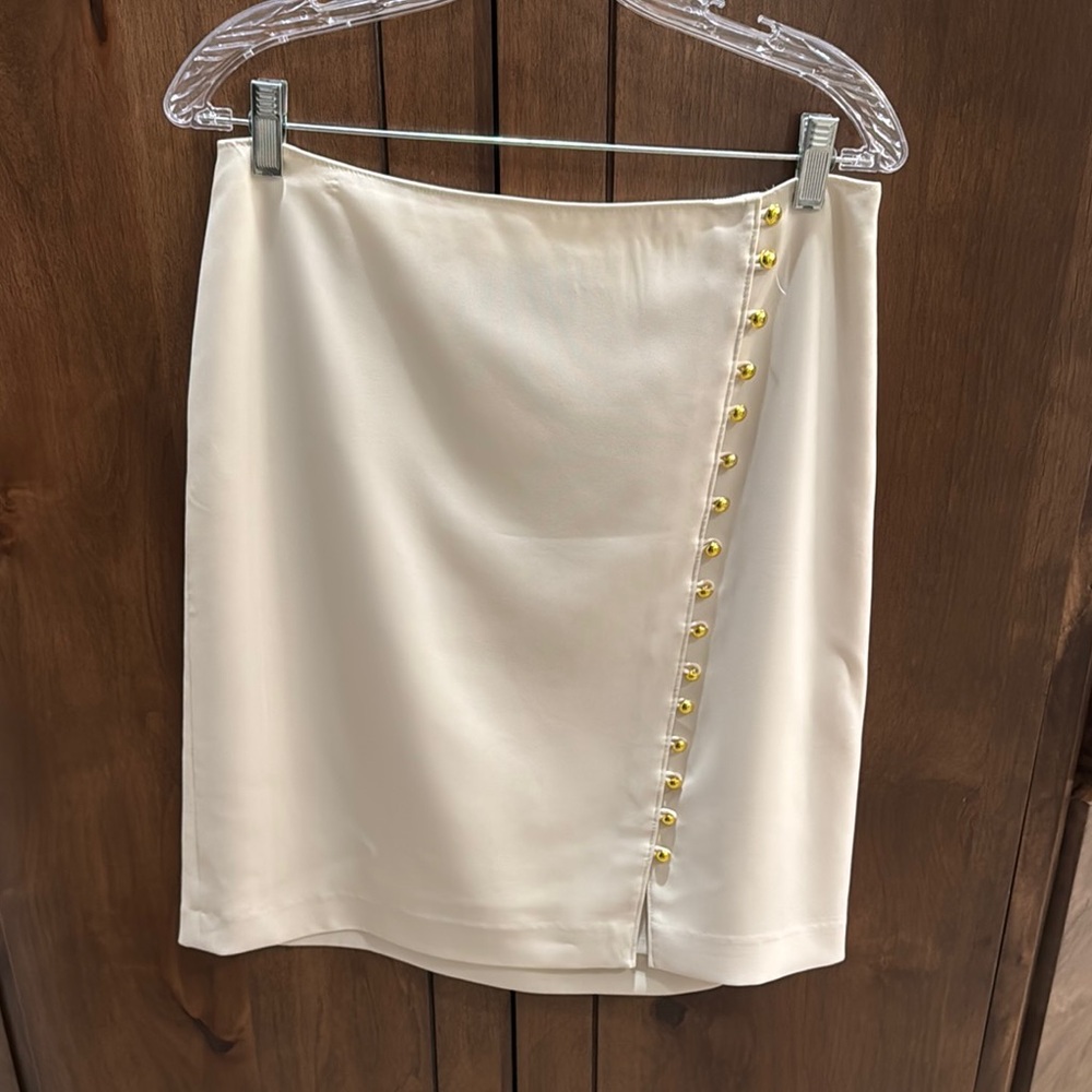 Elegant Cream Skirt with Gold Accents